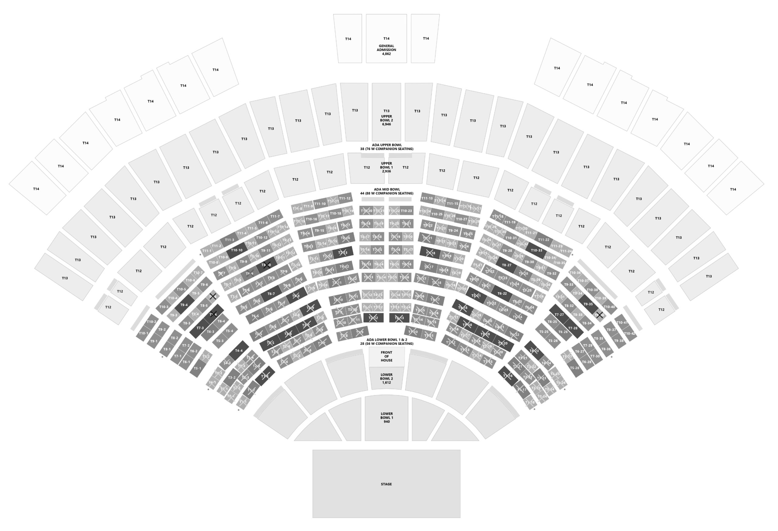 The Sunset seating chart